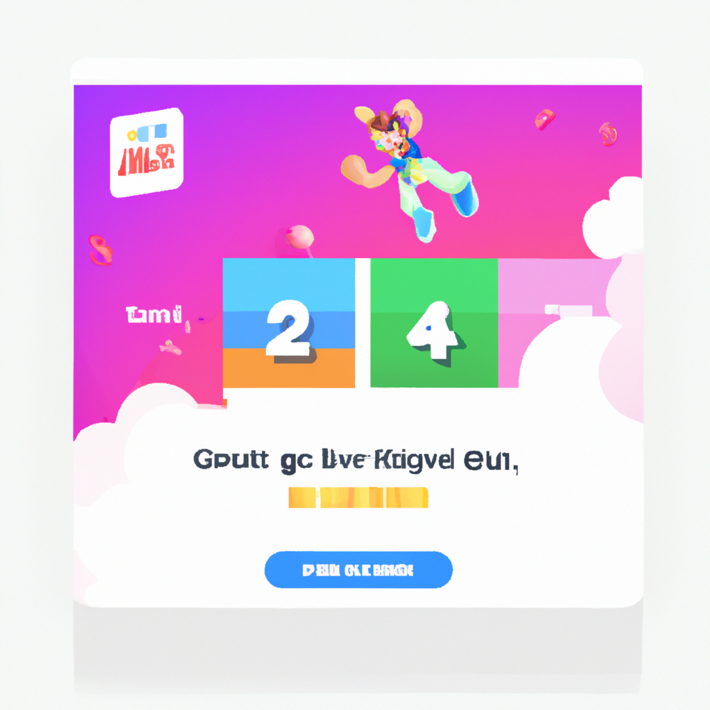 Gallery art: colorful platformer scene with HUD badge